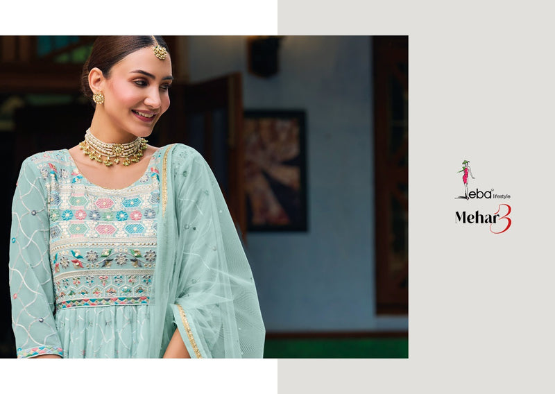 Eba Lifestyle Mehar 3 Georgette With Embroidery Work Stylish Designer Beautiful Look Fancy Long Kurti