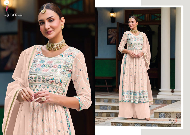 Eba Lifestyle Mehar 3 Georgette With Embroidery Work Stylish Designer Beautiful Look Fancy Long Kurti