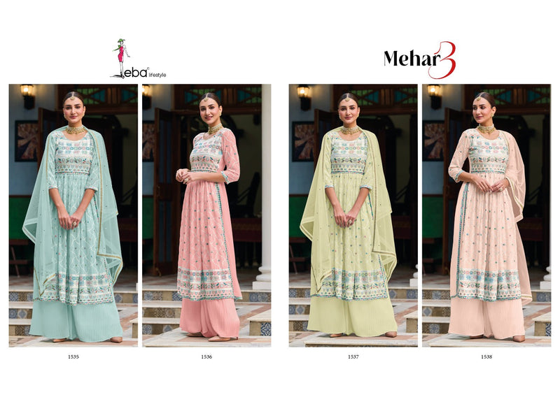 Eba Lifestyle Mehar 3 Georgette With Embroidery Work Stylish Designer Beautiful Look Fancy Long Kurti