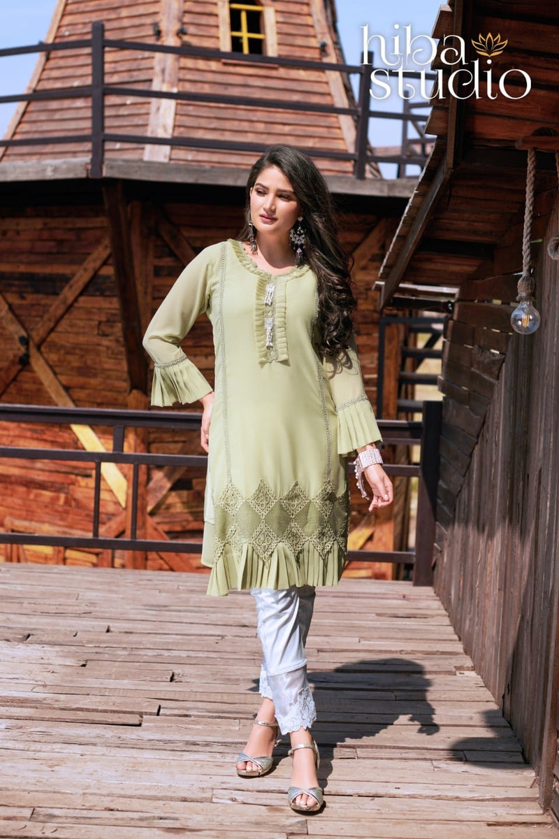 Hiba Studio Lpc 34 Georgette With Beautiful Work Stylish Designer Party Wear Kurti