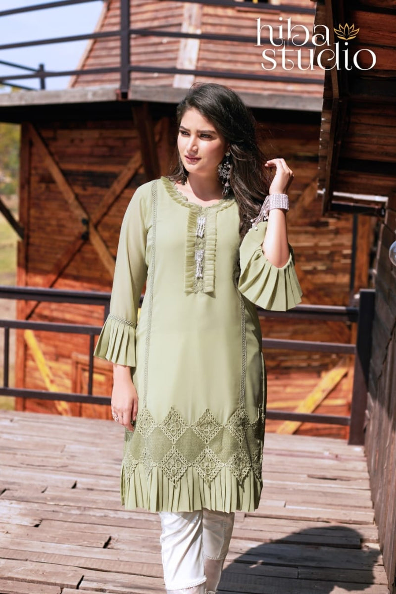 Hiba Studio Lpc 34 Georgette With Beautiful Work Stylish Designer Party Wear Kurti