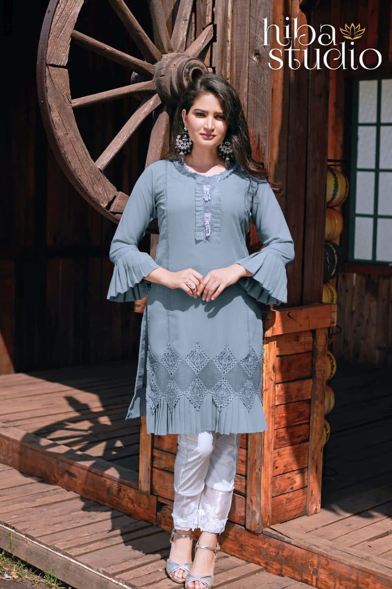 Hiba Studio Lpc 34 Georgette With Beautiful Work Stylish Designer Party Wear Kurti