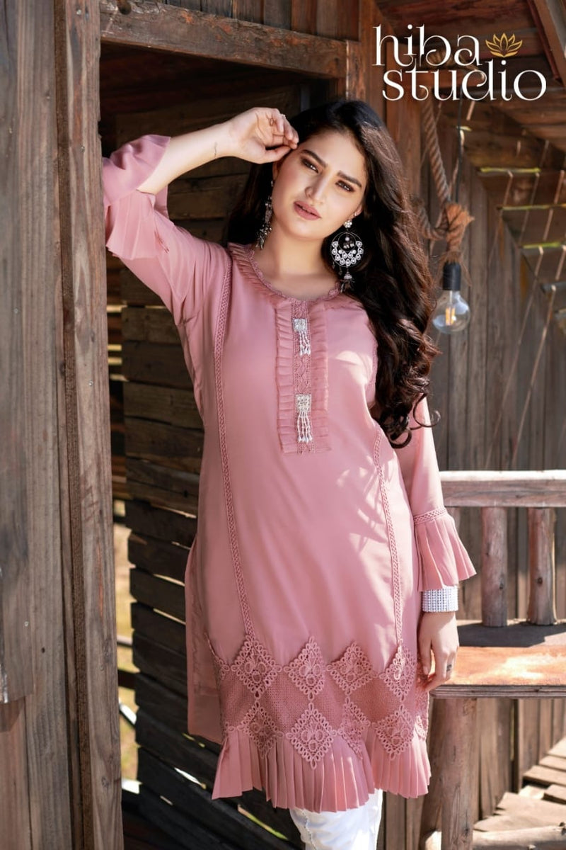 Hiba Studio Lpc 34 Georgette With Beautiful Work Stylish Designer Party Wear Kurti