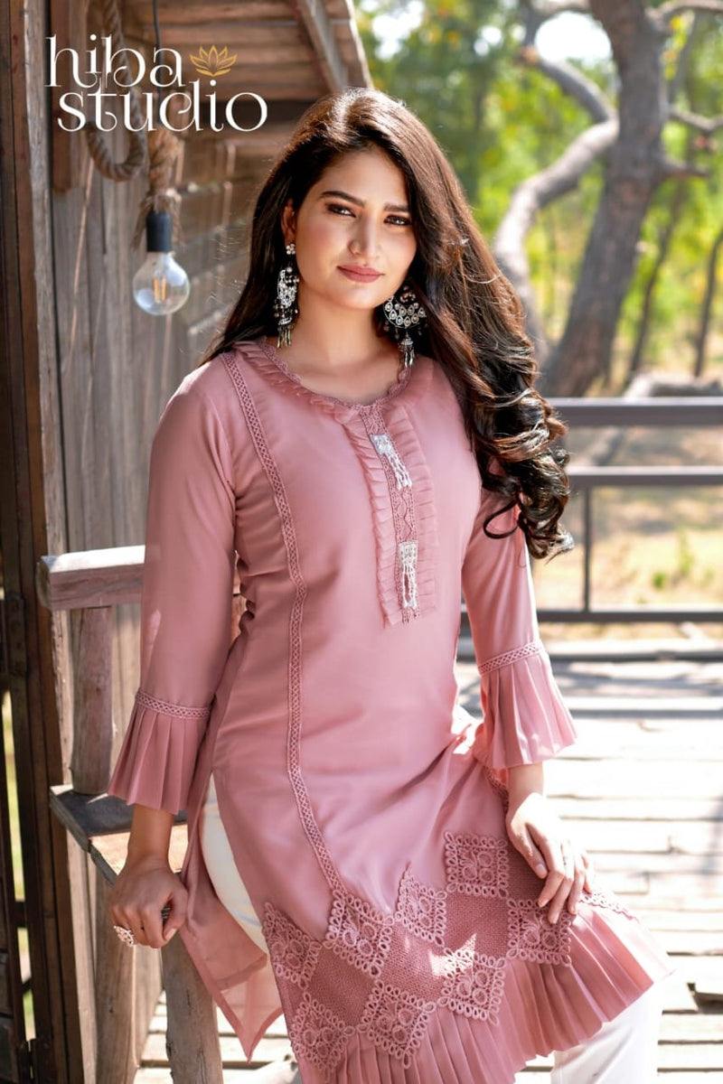 Hiba Studio Lpc 34 Georgette With Beautiful Work Stylish Designer Party Wear Kurti