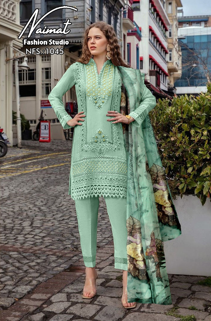 Naimat Fashion Dno 1045 Pure Cotton With Heavy Embroidery Work Stylish Designer Fancy Kurti