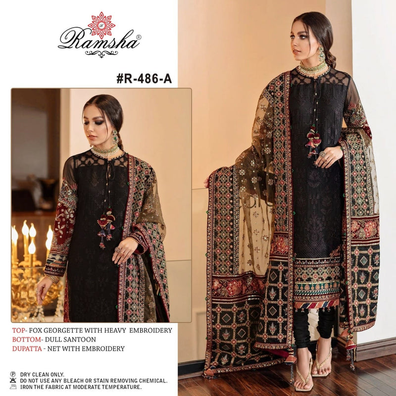 Ramsha Dno 486 Georgette With Heavy Beautiful Work Stylish Designer Party Wear Salwar Kameez