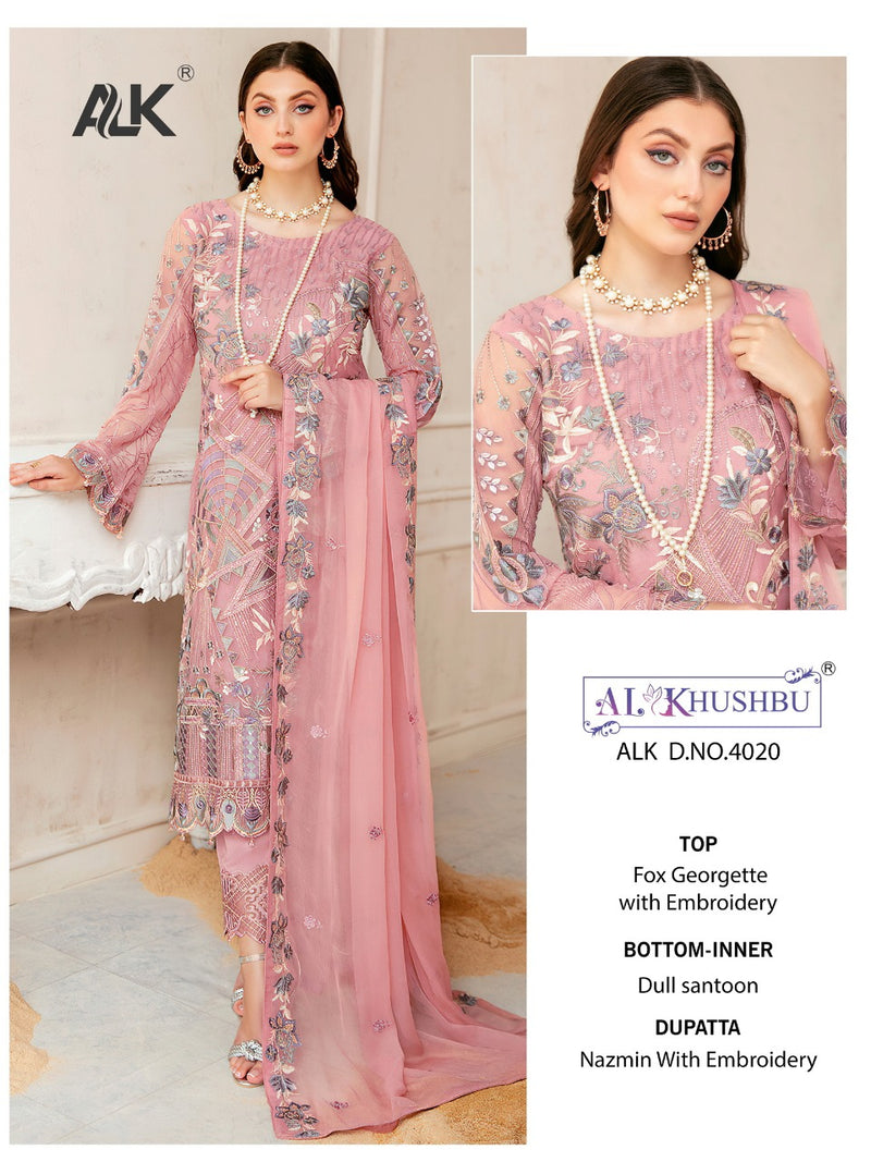 Al Khushbu Dno 1040 Georgette With Heavy Embroidery Work Stylish Designer Party Wear Salwar Kameez