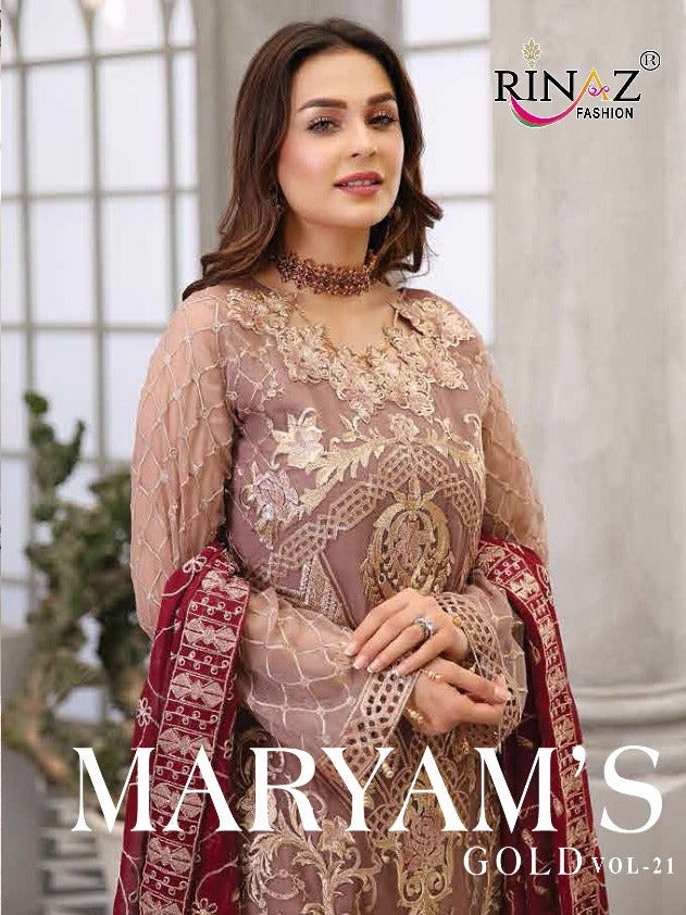 Rinaz Fashion Gold Vol 21 Georgette With Heavy Beautiful Work Stylish Designer Wedding Look Salwar Kameez