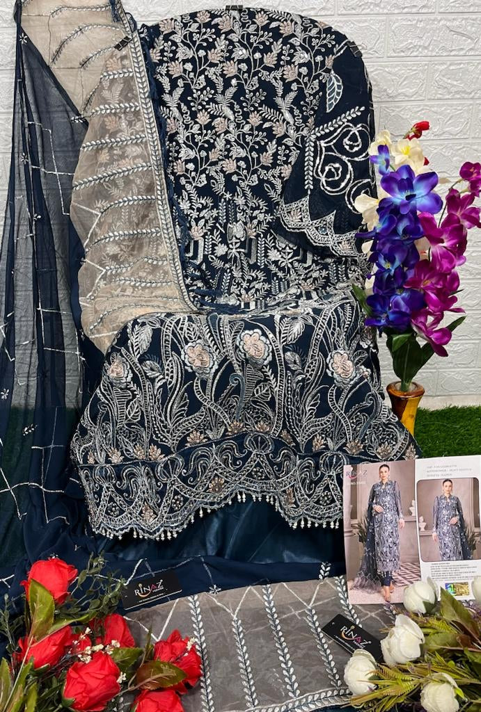 Rinaz Fashion Gold Vol 21 Georgette With Heavy Beautiful Work Stylish Designer Wedding Look Salwar Kameez