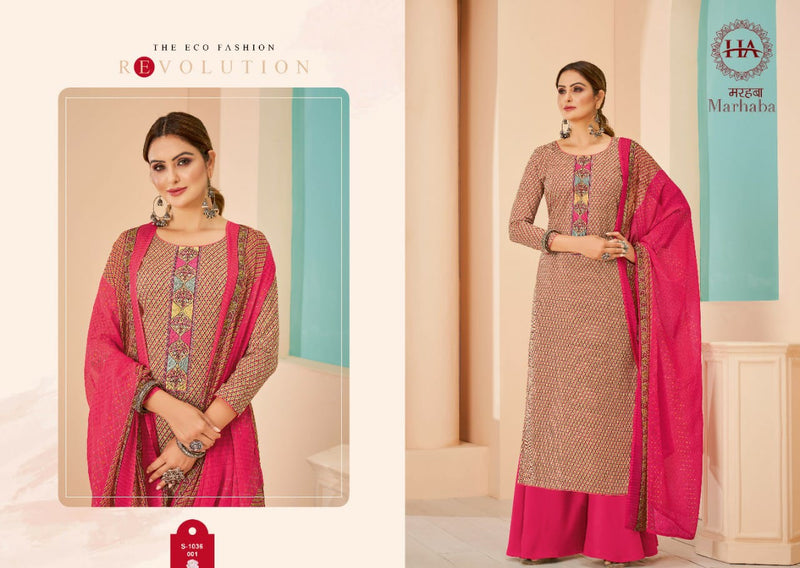 Alok Suit Marhaba Pure cotton With Heavy Embroidery Work stylish Designer Festive Wear Salwar Kameez