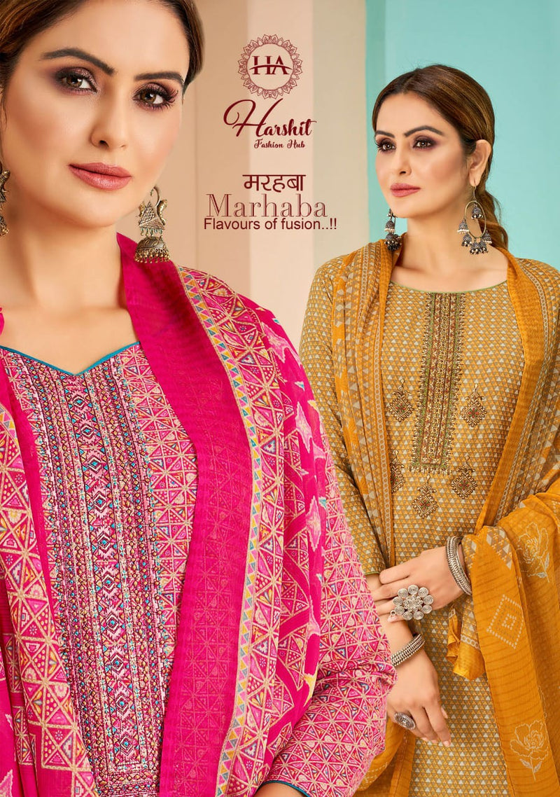Alok Suit Marhaba Pure cotton With Heavy Embroidery Work stylish Designer Festive Wear Salwar Kameez