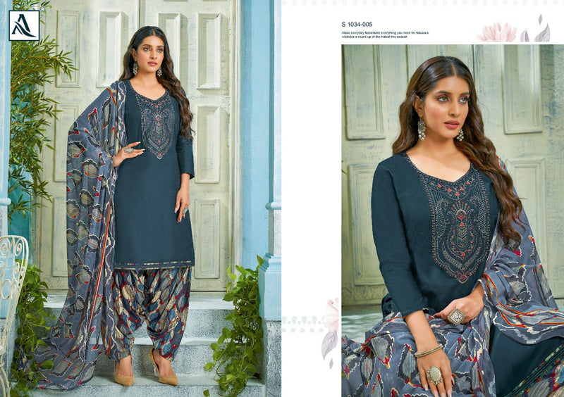 Alok Suit Nusrat-E-Patiyala Pure Cotton With Printed Work Stylish Designer Fancy Salwar Kameez