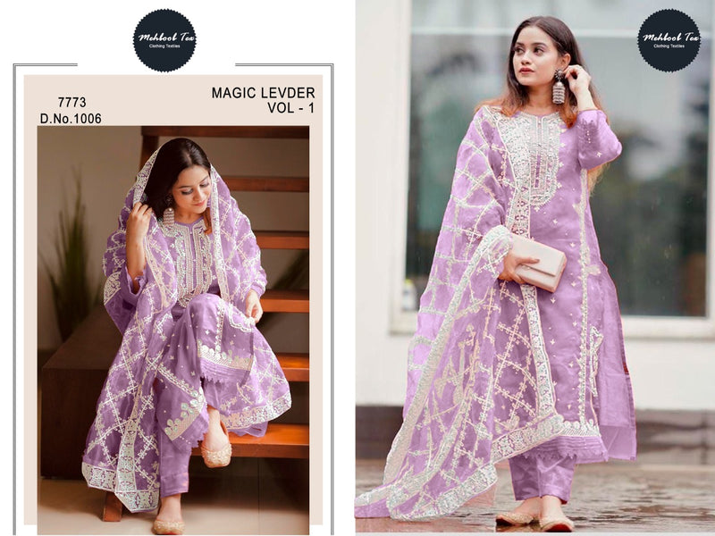 Mehboob Tex Dno 1006 Organza With Heavy Beautiful Work Stylish Designer Festive Wear Salwar Kameez