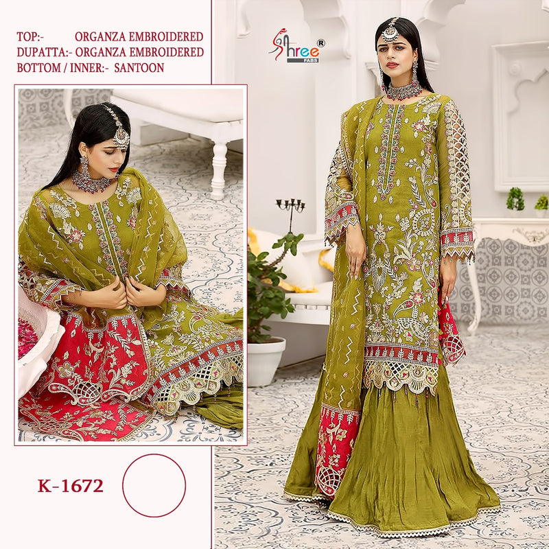 Shree Fabs Dno K 1672 Organza With Heavy Beautiful Work Stylish Designer Pakistani Fancy Salwar Kameez