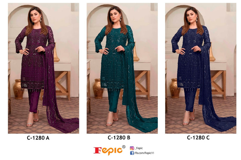 Fepic Rosemeen 1280 Georgette With Embroidery Work Stylish Designer Salwar Kameez