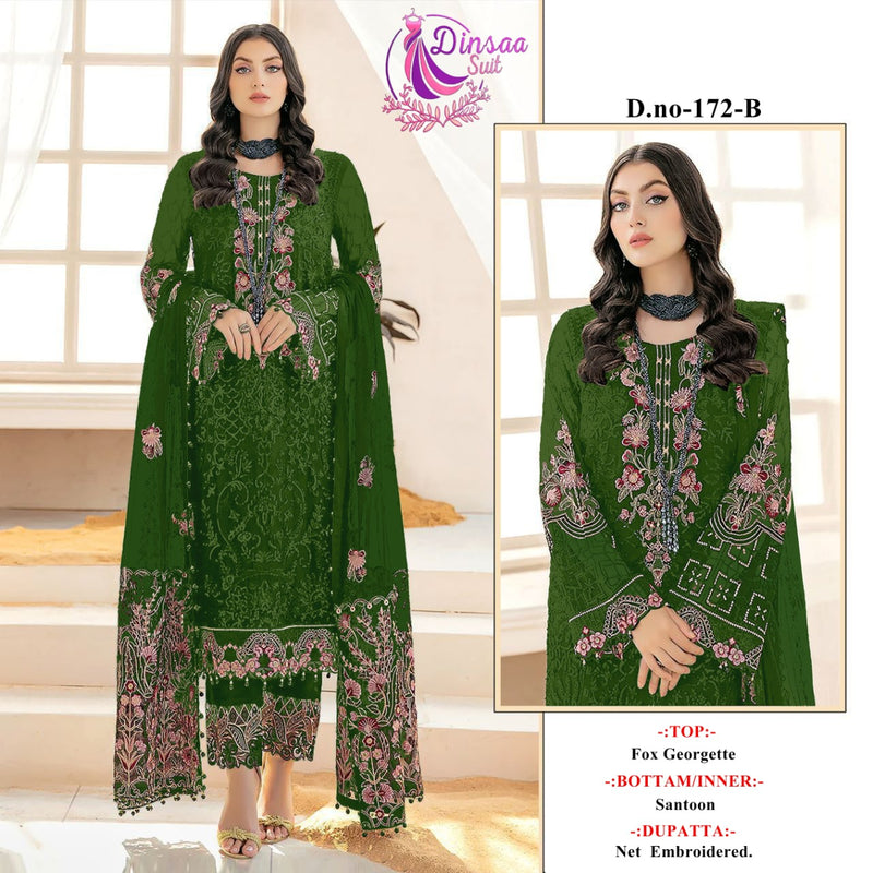 Dinsaa Suit Dno 172 Georgette With Heavy Beautiful Work Stylish Designer Wedding Wear Salwar Kameez