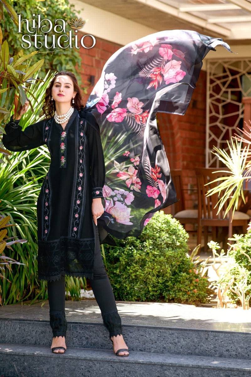 Hiba Studio Lpc 60 Georgette With Heavy Beautiful Work Stylish Designer Fancy Kurti