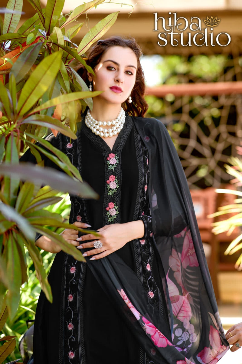 Hiba Studio Lpc 60 Georgette With Heavy Beautiful Work Stylish Designer Fancy Kurti