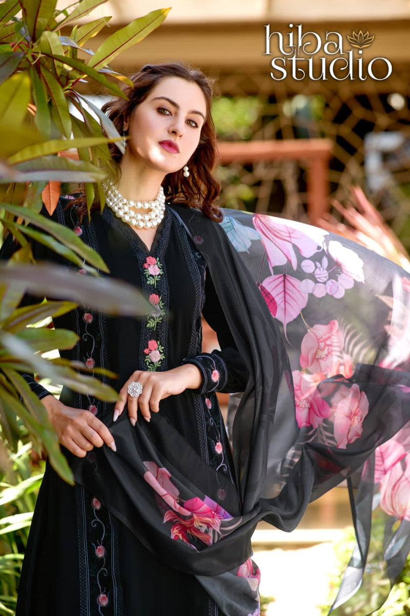 Hiba Studio Lpc 60 Georgette With Heavy Beautiful Work Stylish Designer Fancy Kurti