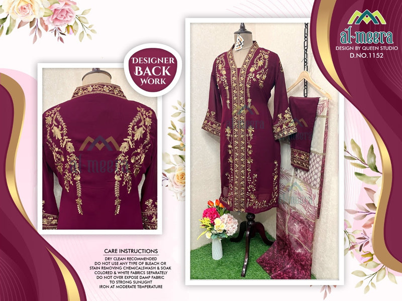 Al Meera Dno 1152 Georgette With Heavy Embroidery Work Stylish Designer Party Wear Fancy Kurti