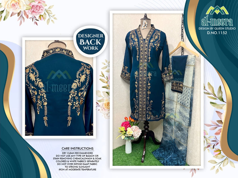 Al Meera Dno 1152 Georgette With Heavy Embroidery Work Stylish Designer Party Wear Fancy Kurti