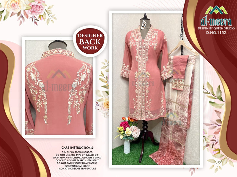 Al Meera Dno 1152 Georgette With Heavy Embroidery Work Stylish Designer Party Wear Fancy Kurti