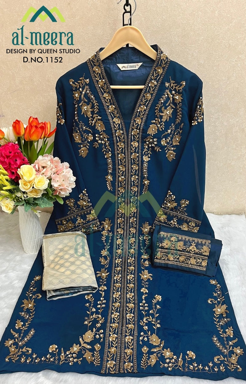 Al Meera Dno 1152 Georgette With Heavy Embroidery Work Stylish Designer Party Wear Fancy Kurti