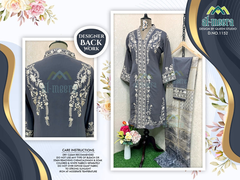 Al Meera Dno 1152 Georgette With Heavy Embroidery Work Stylish Designer Party Wear Fancy Kurti