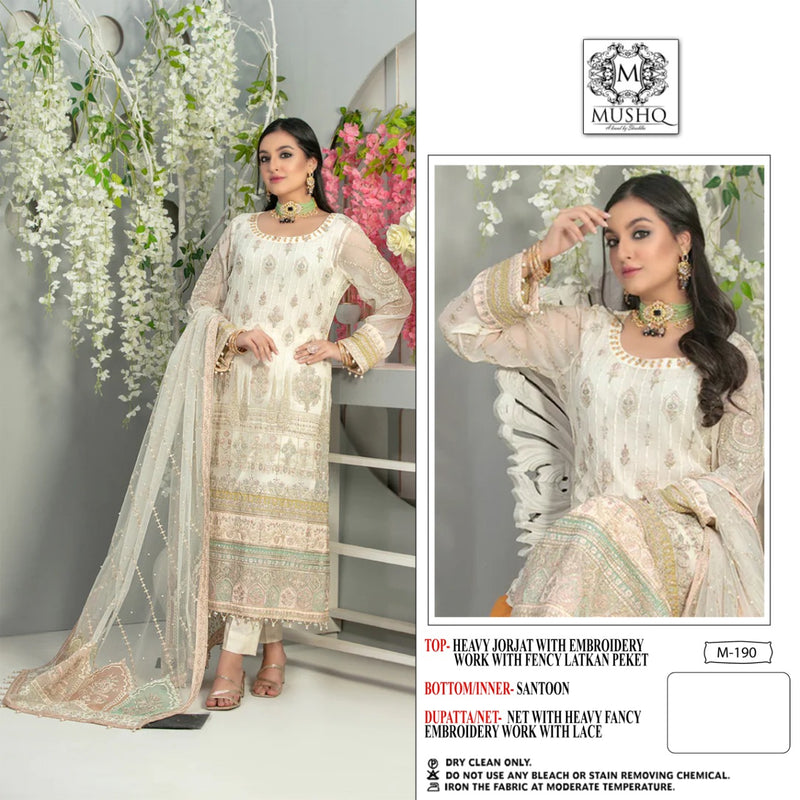 Mushq Dno M 190 Georgette With Heavy Beautiful Work Stylish Designer Party Wear Salwar Kameez