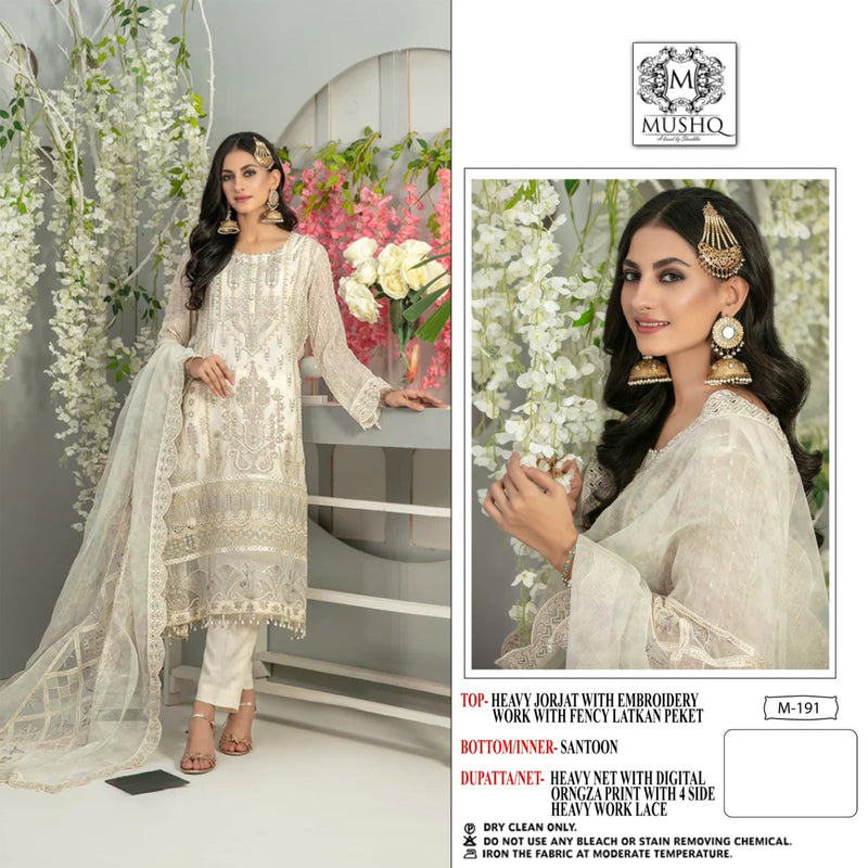 Mushq Dno M 191 Georgette With Heavy Beautiful Work Stylish Designer Party Wear Salwar Kameez