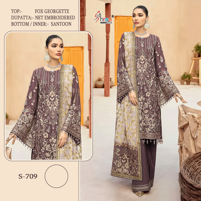 Shree Fabs S 709 Fox Georgette Heavy Embroidery Work Pakistani Salwar Kameez