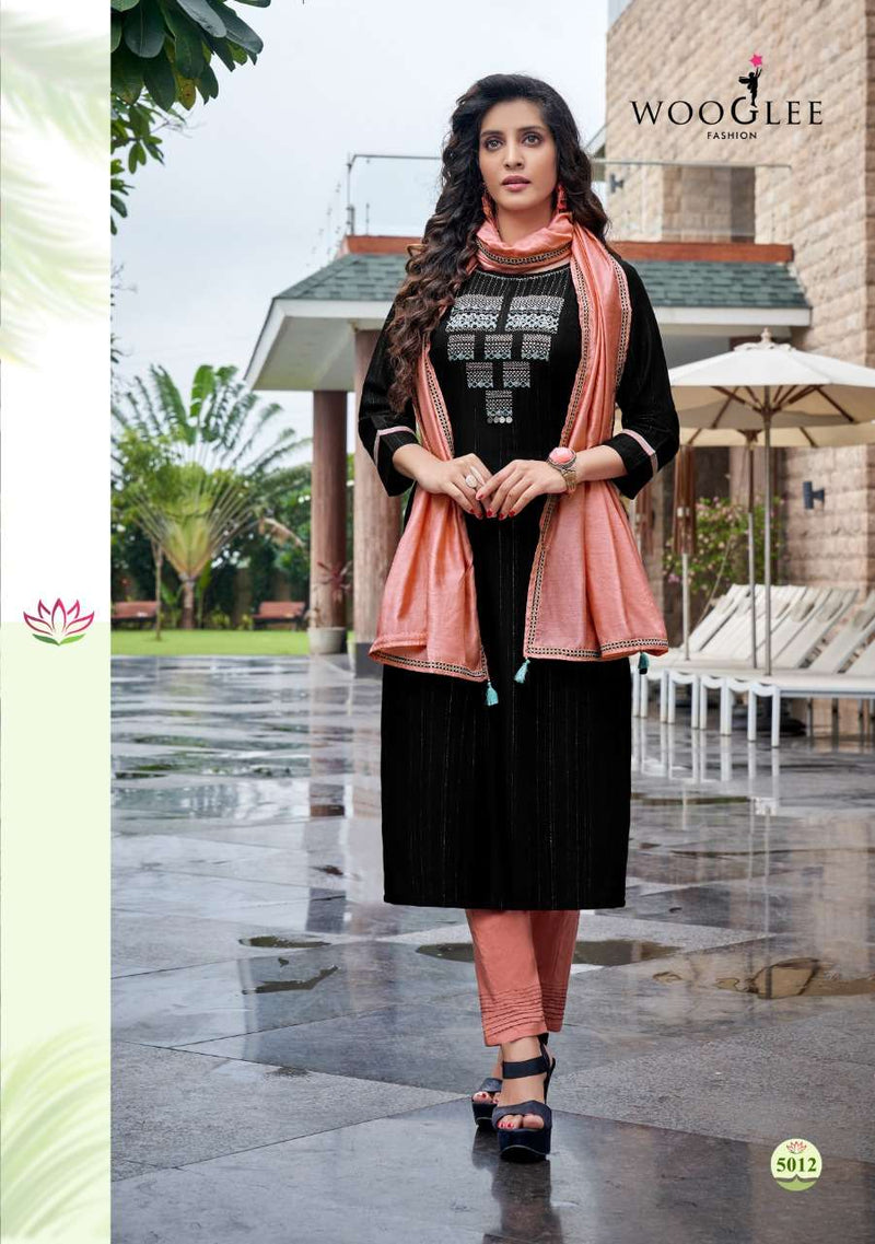Wooglee Destiny Vol 2 Viscose Weaving With Luxrix Embroidered Handwork Kurti
