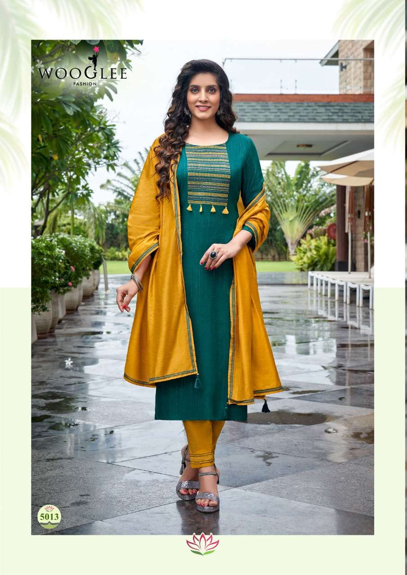 Wooglee Destiny Vol 2 Viscose Weaving With Luxrix Embroidered Handwork Kurti