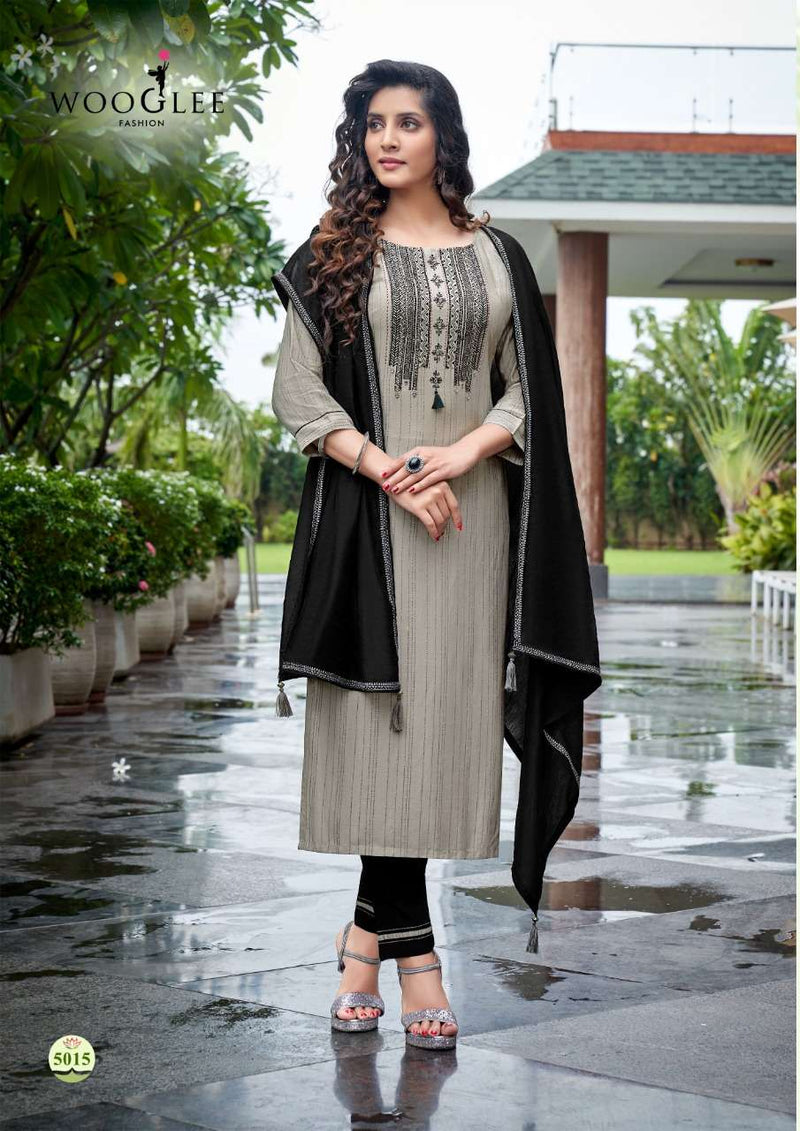 Wooglee Destiny Vol 2 Viscose Weaving With Luxrix Embroidered Handwork Kurti