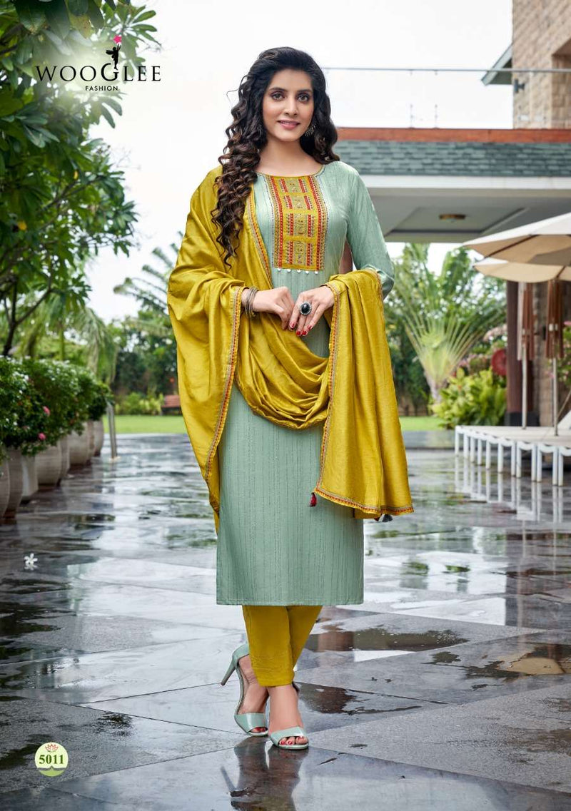 Wooglee Destiny Vol 2 Viscose Weaving With Luxrix Embroidered Handwork Kurti