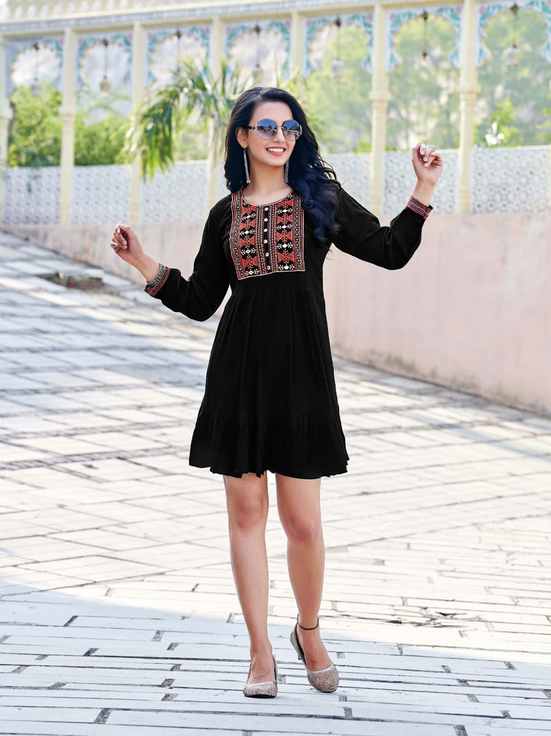 Tips & Tops Yami Vol 3 Rayon With Heavy Embroidery Work Stylish Designer Party Wear Fancy Shorts Kurti