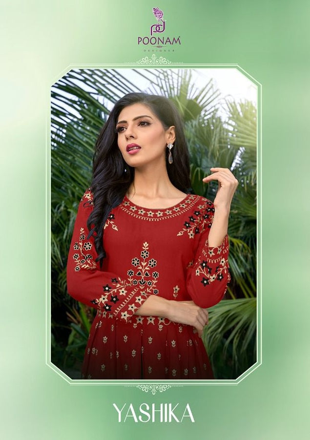 Poonam Designer Yashika Rayon Casual Wear Kurti