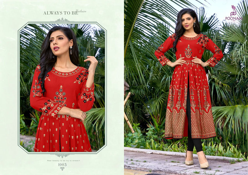Poonam Designer Yashika Rayon Casual Wear Kurti