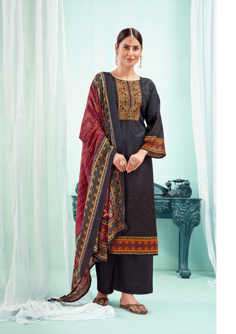 Yashika Trends Naishaa Cotton Printed Festive Wear Salwar Suits With Embroidery Work