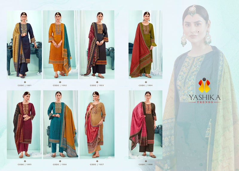 Yashika Trends Naishaa Cotton Printed Festive Wear Salwar Suits With Embroidery Work