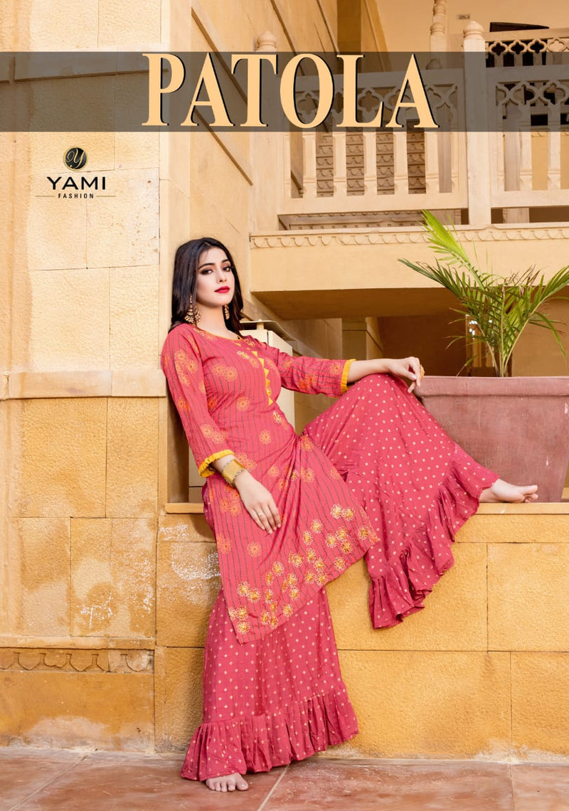 Yami Fashion Patola Viscose Chanderi With Exclusive Hand Work