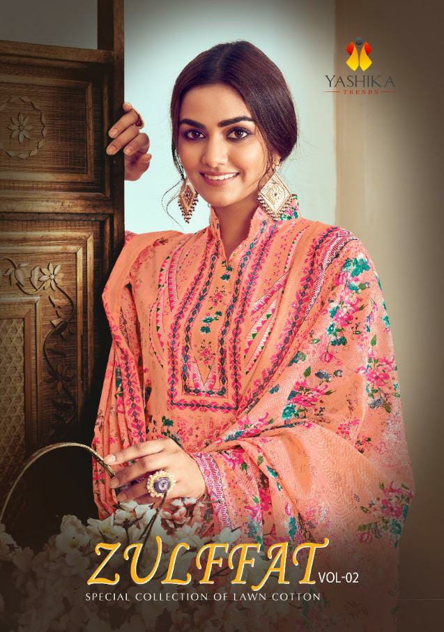 Yashika Trends Zulffat Vol 2 Pure Lawn Fancy Designer Salwar Suit