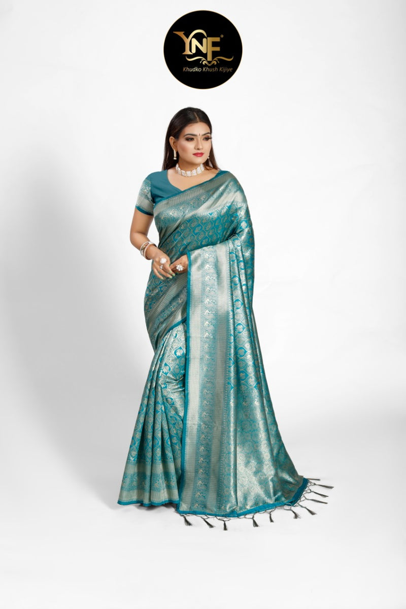 Ynf Presents By Myntra Tanchori Kanjeevaram Gorgeous Look Exclusive Traditional Wear Sarees
