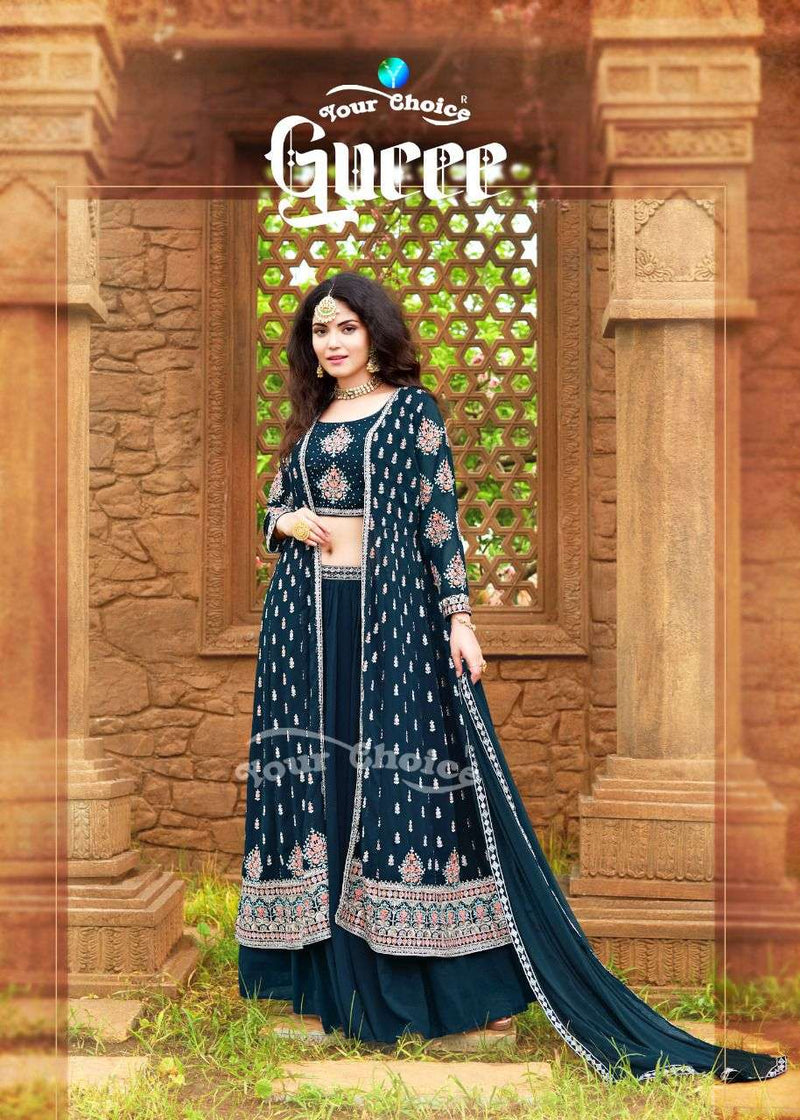 Your Choice Gucee Blooming Georgette Heavy Work Partywear Salwar Suit