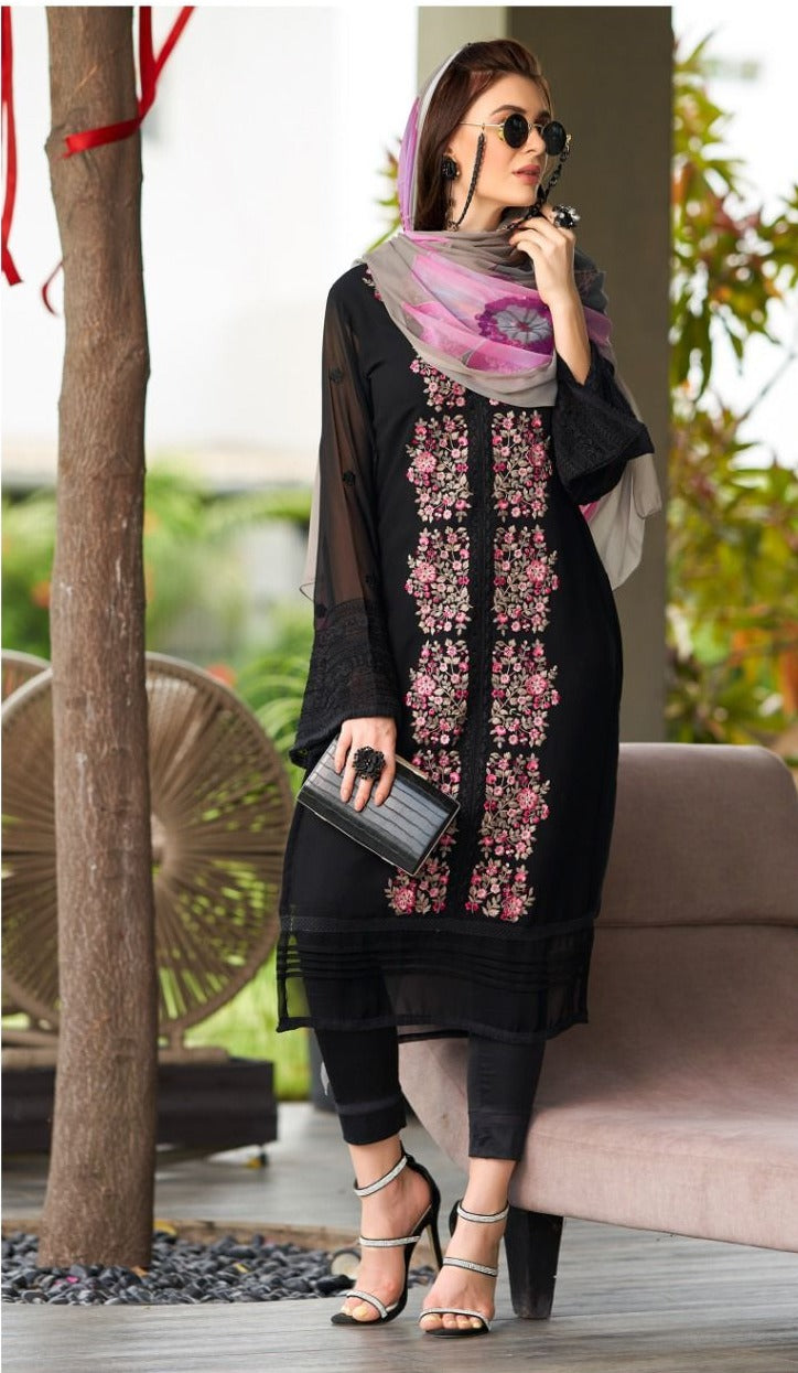 Zarqash Dno Z 115 Georgette With Fancy Embroidery Work Stylish Designer Pakistani Fancy Pret Kurti