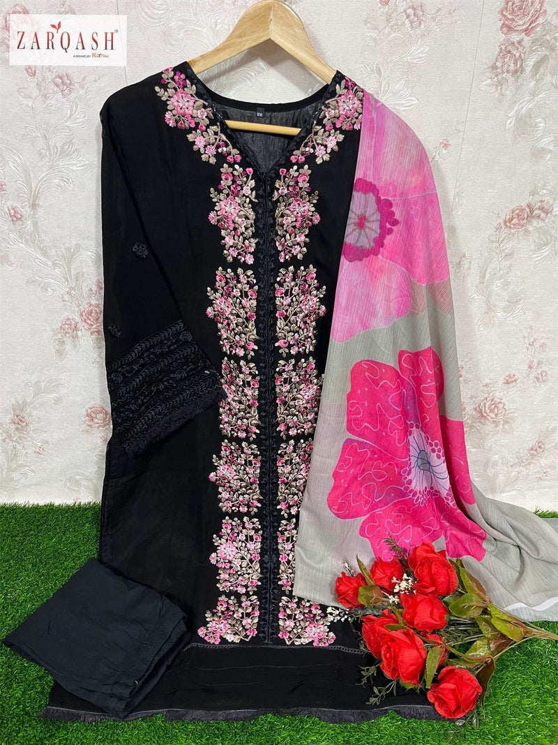 Zarqash Dno Z 115 Georgette With Fancy Embroidery Work Stylish Designer Pakistani Fancy Pret Kurti