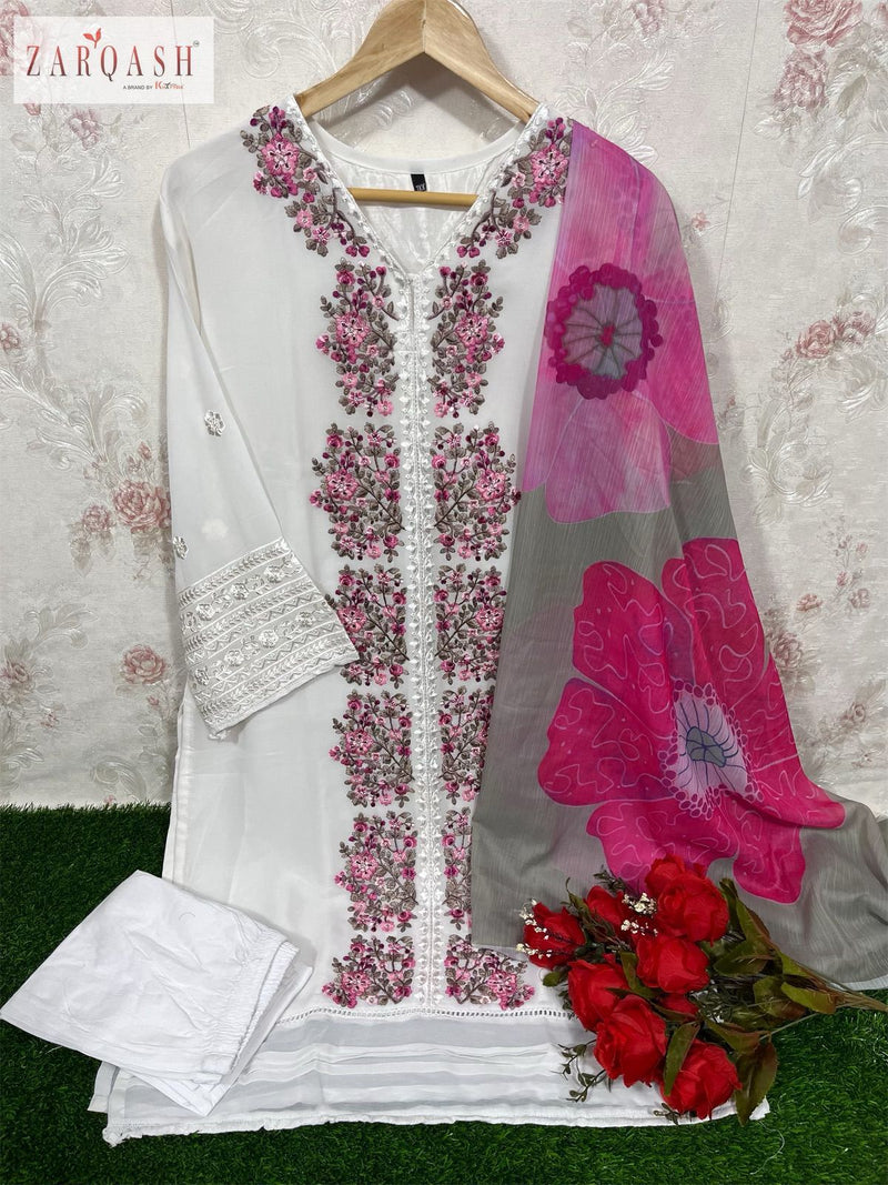 Zarqash Dno Z 115 Georgette With Fancy Embroidery Work Stylish Designer Pakistani Fancy Pret Kurti