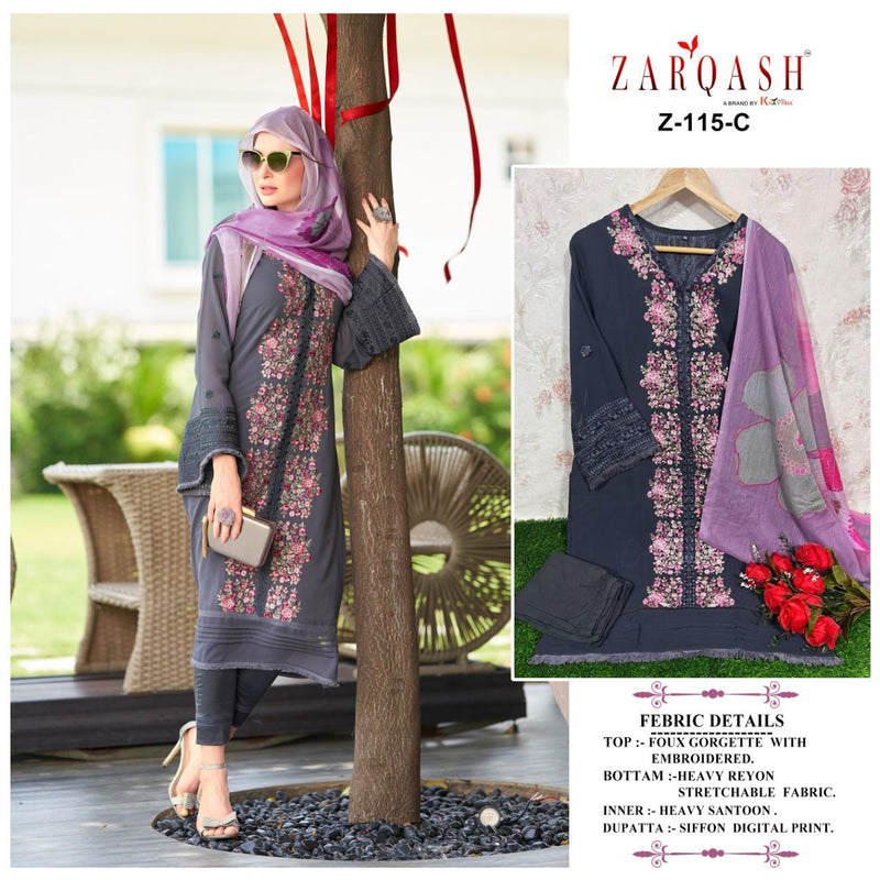 Zarqash Dno Z 115 Georgette With Fancy Embroidery Work Stylish Designer Pakistani Fancy Pret Kurti