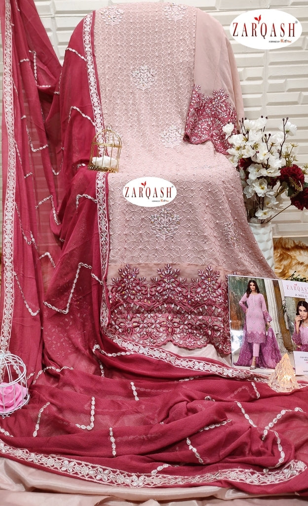 Zarqash Dno 3022 Georgette With Heavy Beautiful Work Stylish Designer Party Wear Salwar Kammez