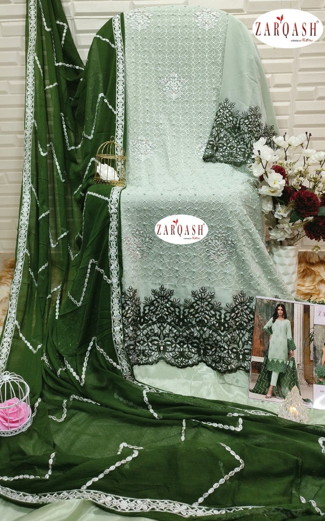 Zarqash Dno 3022 Georgette With Heavy Beautiful Work Stylish Designer Party Wear Salwar Kammez